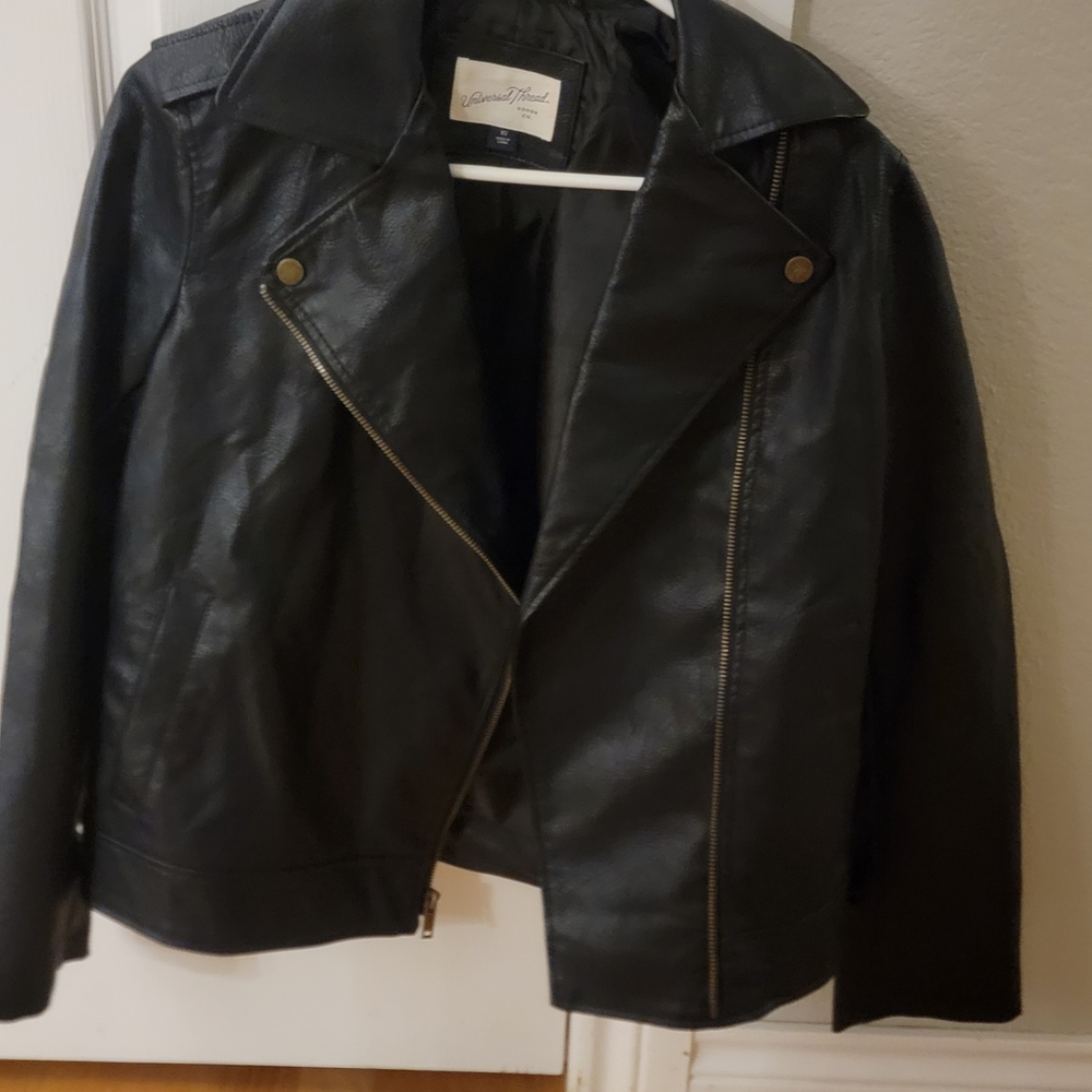 Universal Thread Black Leather Moto Jacket - image 1